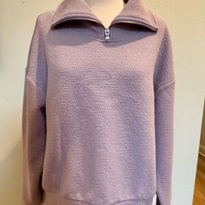 Lavender Half-Zip Turtleneck Sweater